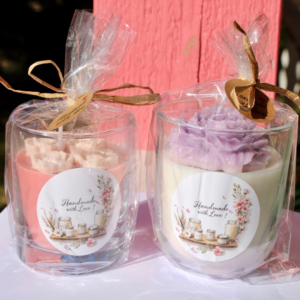 käsitööküünal klaasis